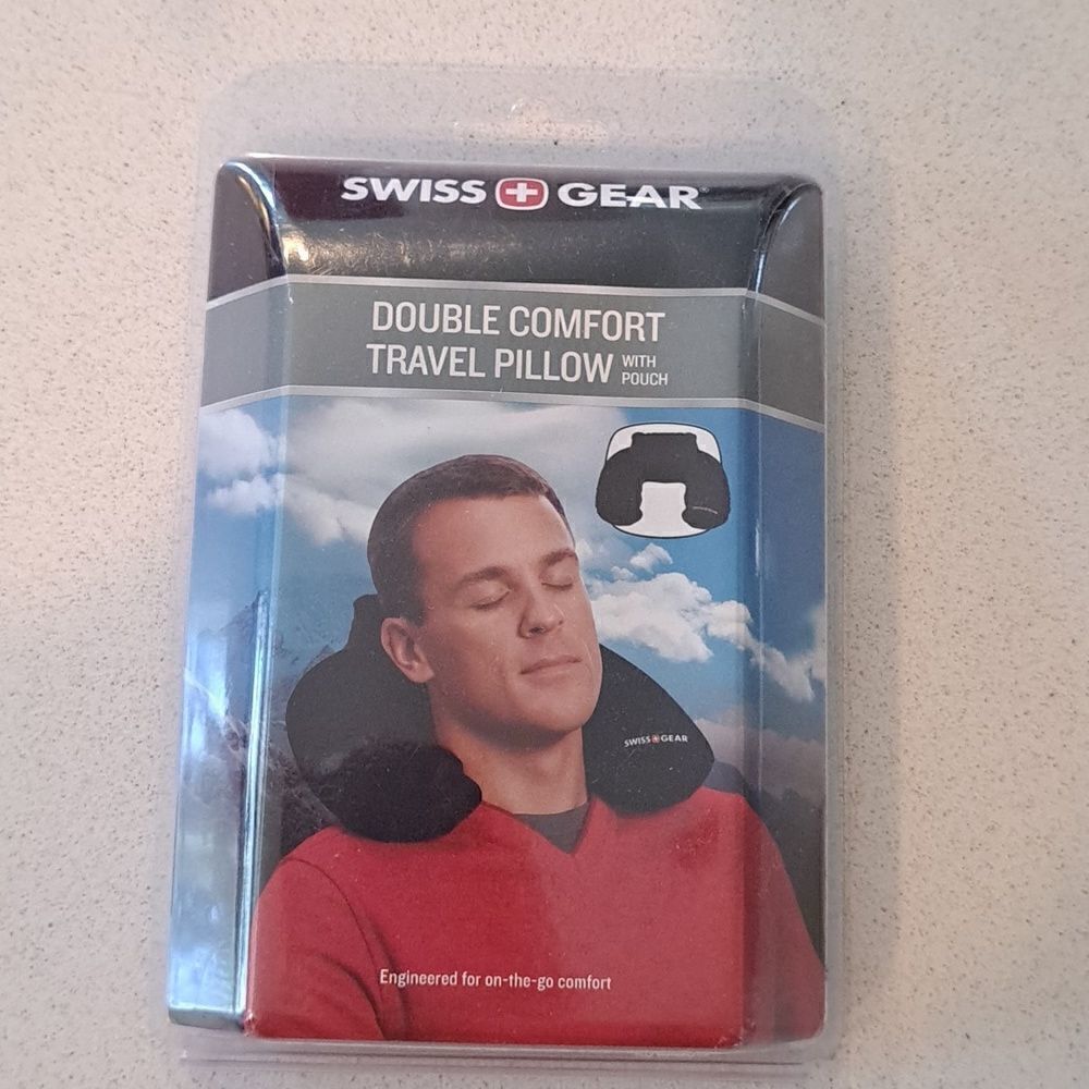 Swiss Gear NEW Travel Pillow With Pouch Double Comfort Inflatable Head Neck